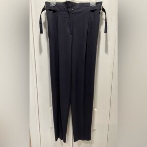 ☃️☃️Massimo Dutti Women’s Dark Navy Ancle High Rise Front Pleated Pants, 6